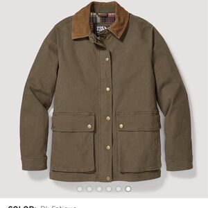 Eddie Bauer Plaid Lined Barn Jacket with Corduroy Collar